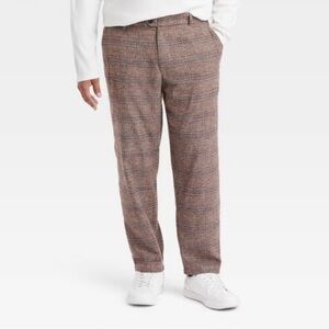 NWT Men’s Houston White Adult Relaxed Plaid
Trousers - Brown XL